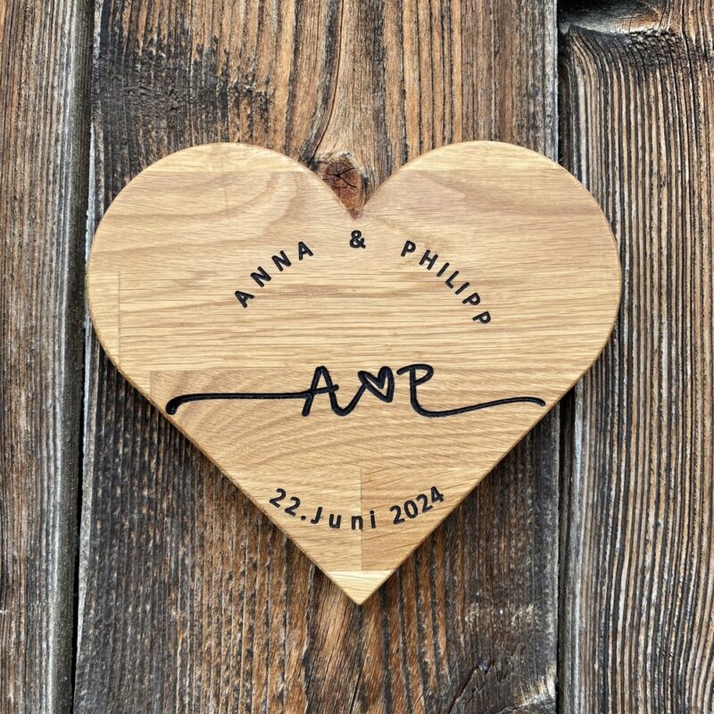 Holzschild Herz Hochzeitsgeschenk