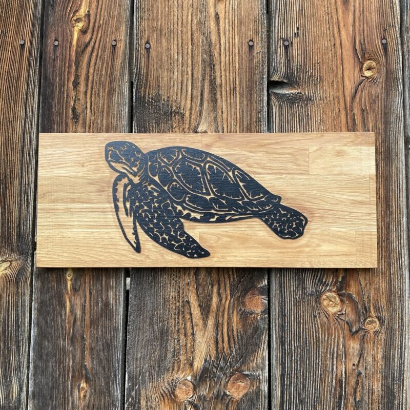 Holzschild Schildkröte