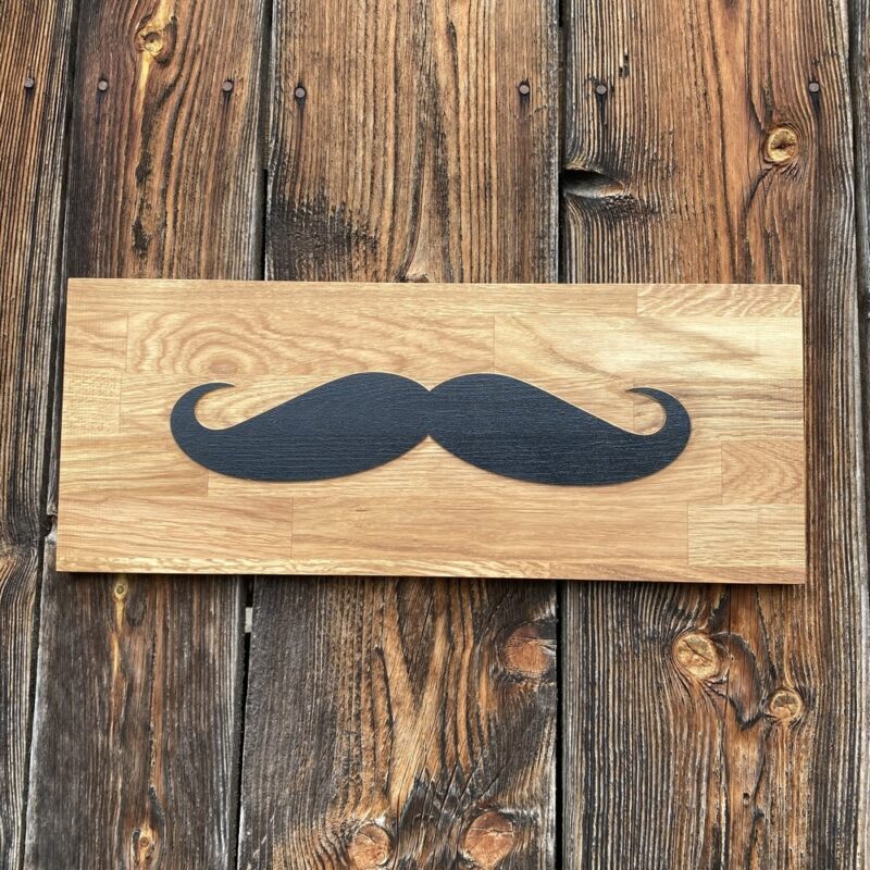Holzschild Schnurrbart