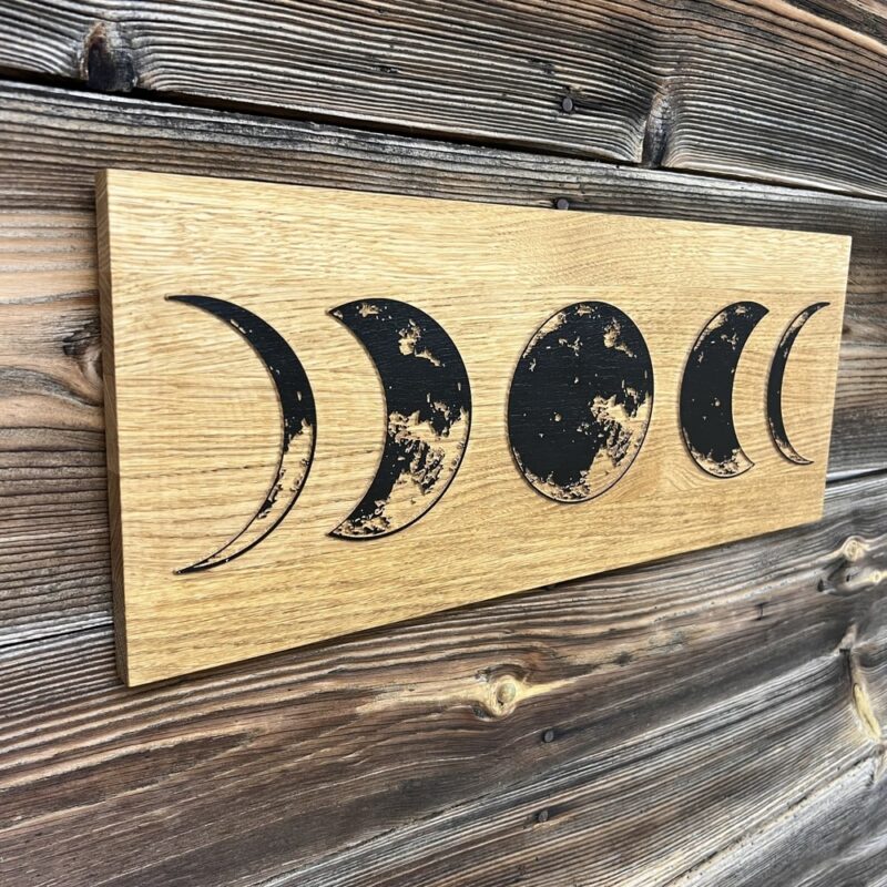 Wandbild Mondphasen Holz