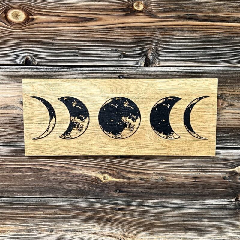Wandbild Mondphasen Holz