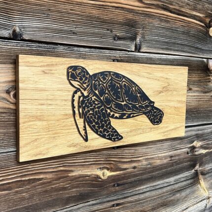 Wandbild Schildkröte Holz