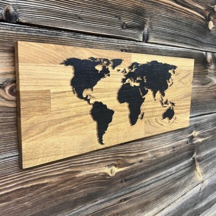 Wandbild Weltkarte Holz